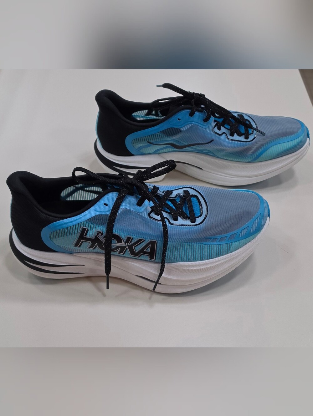 Hoka UNISEX Cielo X 1 2.0 Blue & Black Cush Road Running Shoes W 11.5, M 10 NWOB